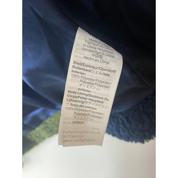 J CREW COAT TEDDY SHERPA LONG COLORBLOCK NAVY WHITE OLIVE GREEN LONGLINE CREAM - Picture 5 of 11